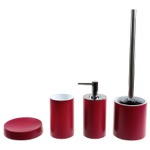 Gedy YU180-53 Free Standing 4 Piece Ruby Red Accessory Set